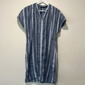 Lands' End Women's Linen Dolman Sleeve Peasant Above Knee Dress Size XS